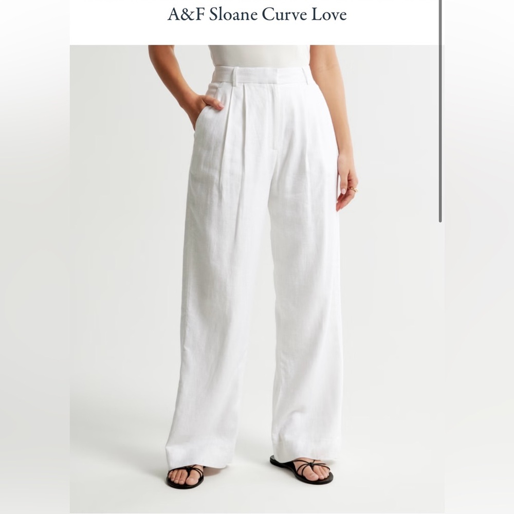 Abercrombie linen white pants